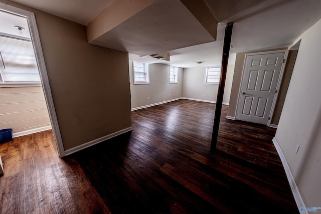 2551 Little Creek Rd, Arab, AL 35016 - below grade area featuring dark wood finished floors and baseboards