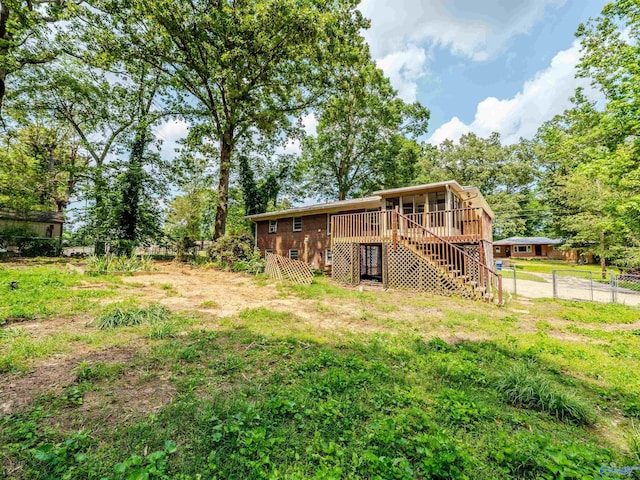 2551 Little Creek Rd, Arab, AL 35016 - view of yard with a sunroom and stairs