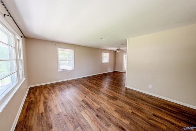 2551 Little Creek Rd, Arab, AL 35016 - spare room featuring wood finished floors, baseboards, and a ceiling fan