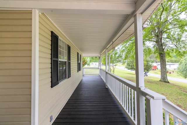 610 Grover Davis Rd, Hamilton, AL 35570 - wooden terrace featuring a porch and a yard