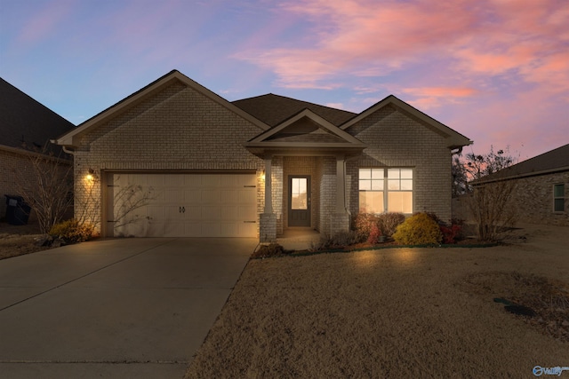 view of front facade with a garage