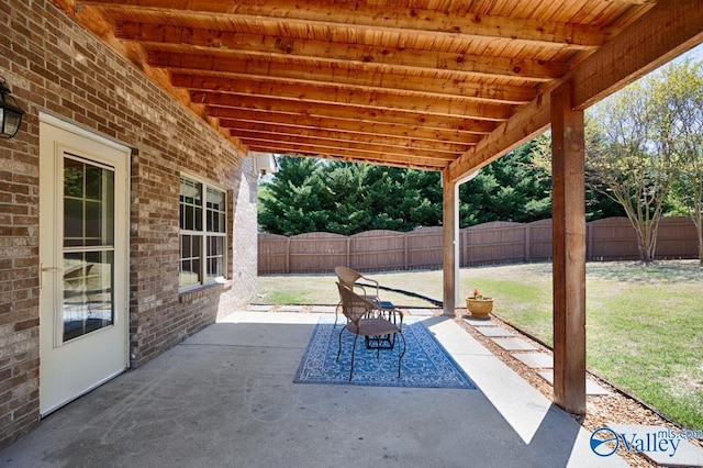 view of patio with fence