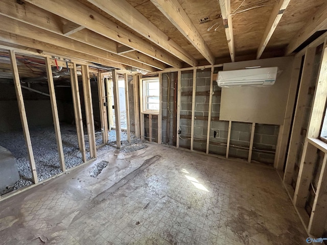 interior space with an AC wall unit