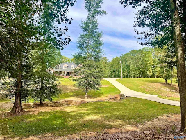 view of home's community featuring a lawn