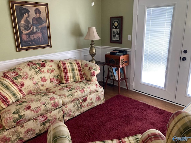 living room featuring hardwood / wood-style flooring