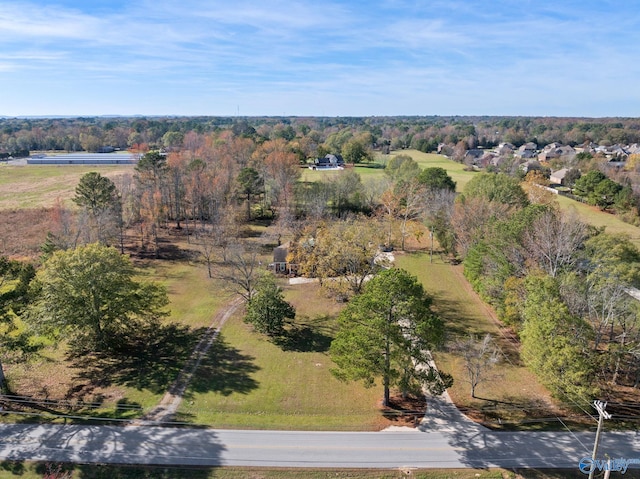 bird's eye view with a rural view