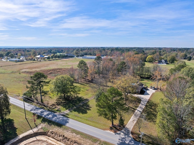 drone / aerial view with a rural view