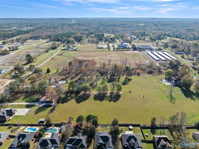 aerial view featuring a rural view