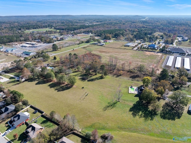 aerial view with a rural view