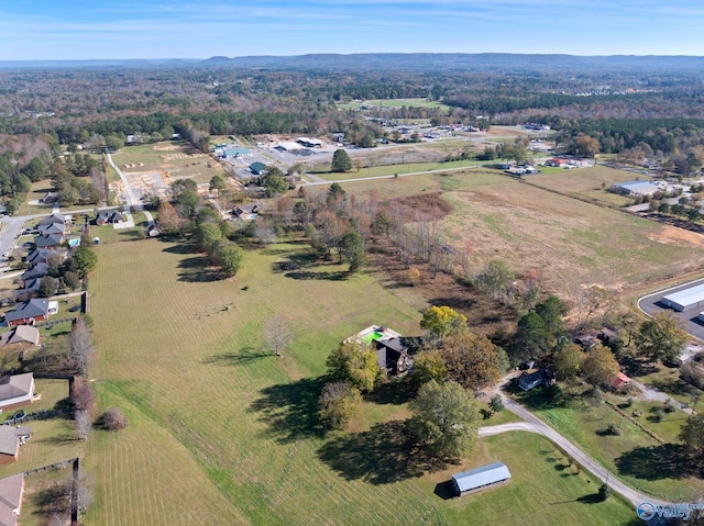 aerial view featuring a rural view