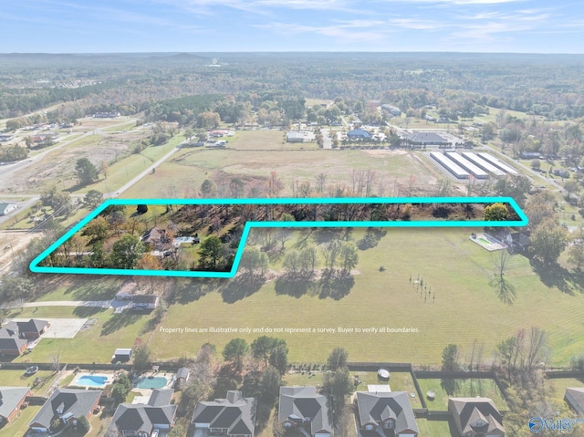 809 Kyle Rd NE, Hartselle, AL 35640 - aerial view of residential area featuring property parcel outlined