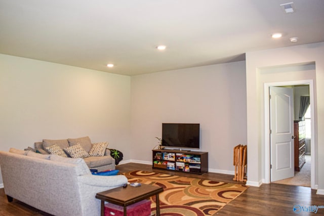 117 Edensmith Dr, New Market, AL 35761 - living room with wood finished floors, baseboards, and recessed lighting