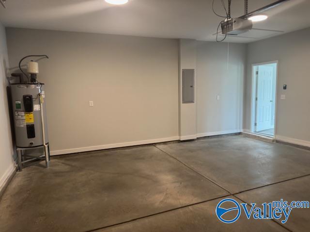 17194 Red Hill Rd, Athens, AL 35611 - garage with water heater, a garage door opener, and electric panel