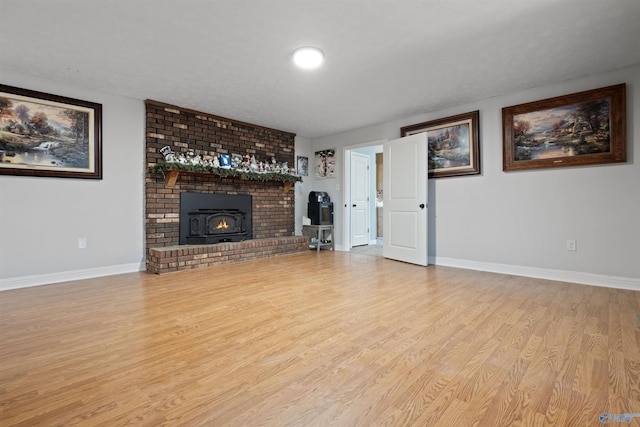 unfurnished living room with light hardwood / wood-style flooring