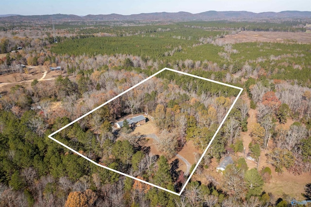 birds eye view of property featuring a mountain view