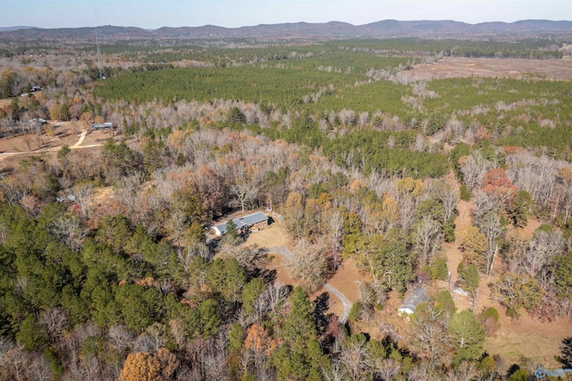 aerial view with a mountain view