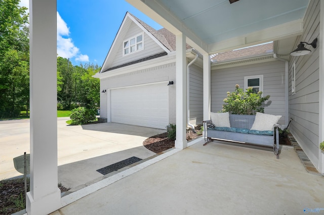 garage with driveway