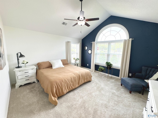 2072 Madison Villas Way Unit 2072, Madison, AL 35758 - carpeted bedroom with vaulted ceiling, a ceiling fan, and baseboards