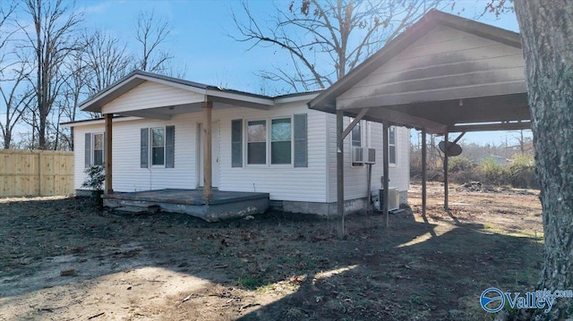 view of front of home featuring central AC