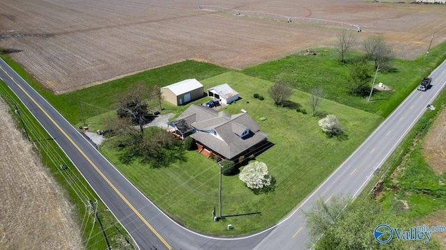 drone / aerial view with a rural view