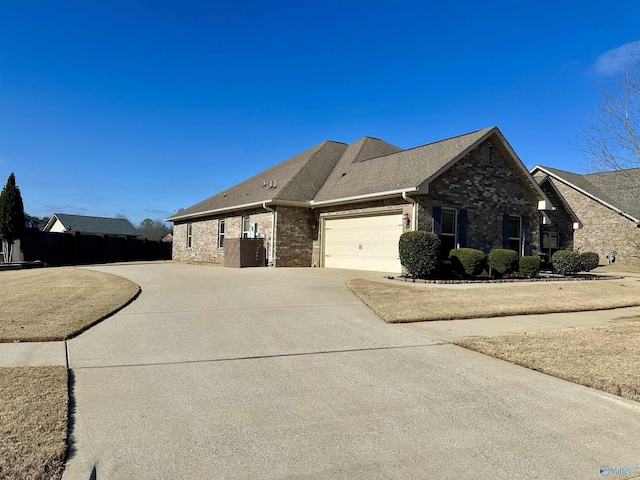 view of property exterior with a garage