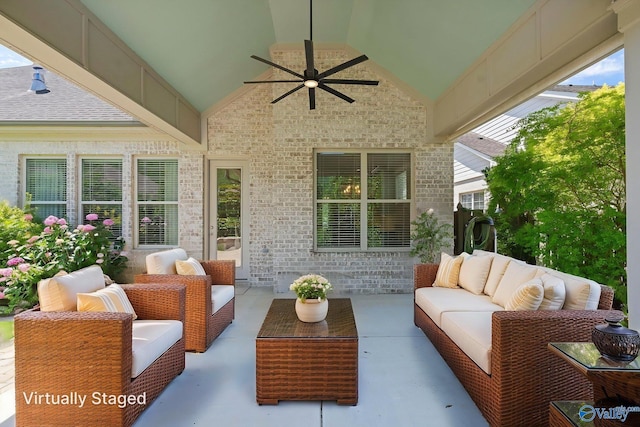 51 Summerlyn Way SE, Gurley, AL 35748 - view of patio with a ceiling fan and an outdoor hangout area