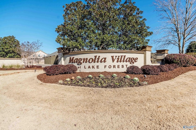 view of community sign