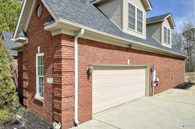 view of home's exterior with a garage
