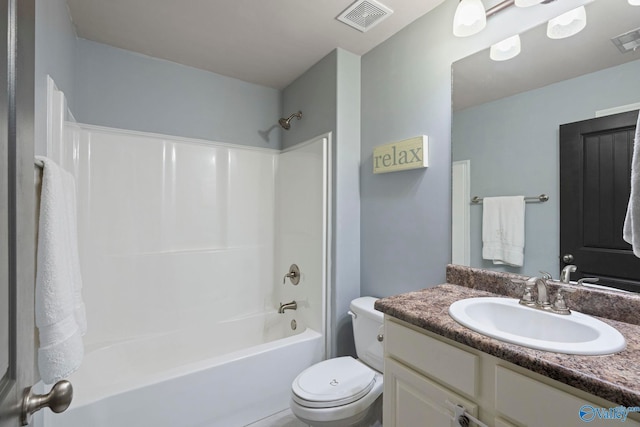 6807 Breyerton Way SE, Owens Cross Roads, AL 35763 - bathroom with toilet, vanity, and tub / shower combination