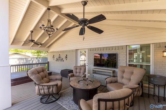 406 Zandale Dr SW, Huntsville, AL 35801 - wooden deck featuring ceiling fan and outdoor lounge area