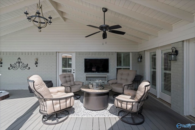 406 Zandale Dr SW, Huntsville, AL 35801 - wooden deck featuring outdoor lounge area and a ceiling fan