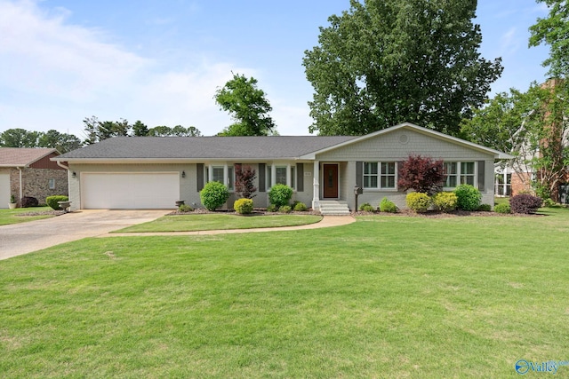 406 Zandale Dr SW, Huntsville, AL 35801 - single story home with a garage, concrete driveway, a front lawn, and brick siding