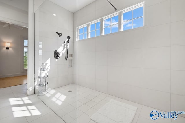 bathroom featuring walk in shower