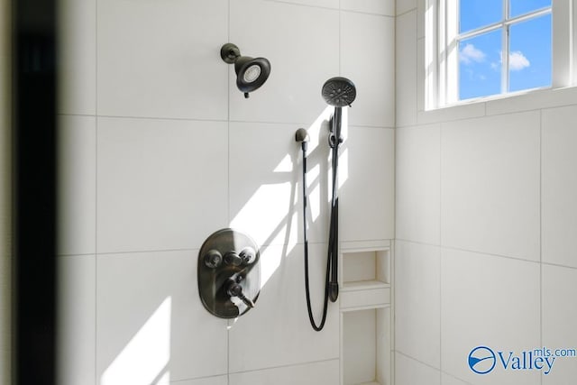 room details with a tile shower