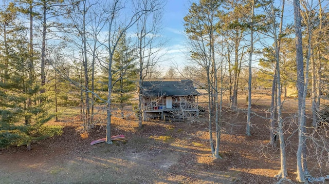 view of yard with a deck