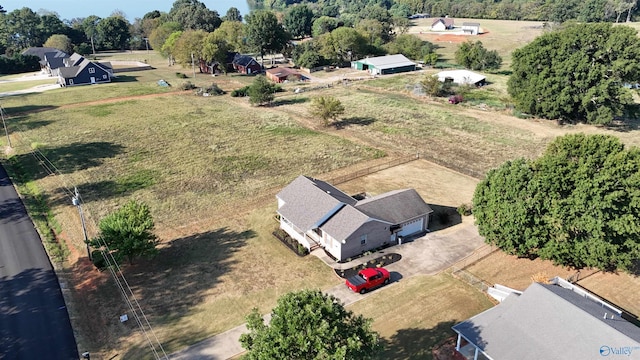 drone / aerial view with a rural view