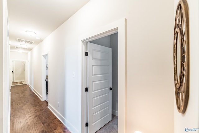 hall featuring dark hardwood / wood-style flooring