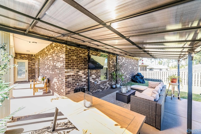 view of patio / terrace featuring an outdoor living space