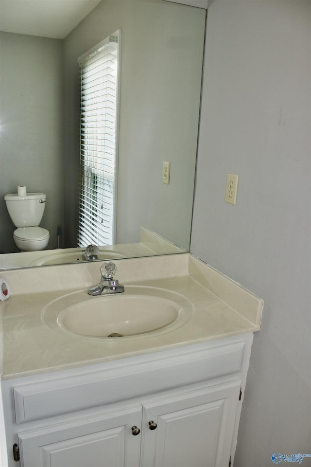 bathroom with toilet and vanity