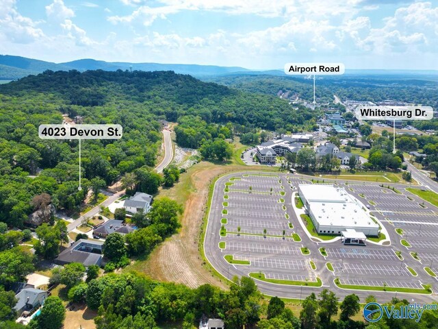 bird's eye view with a mountain view