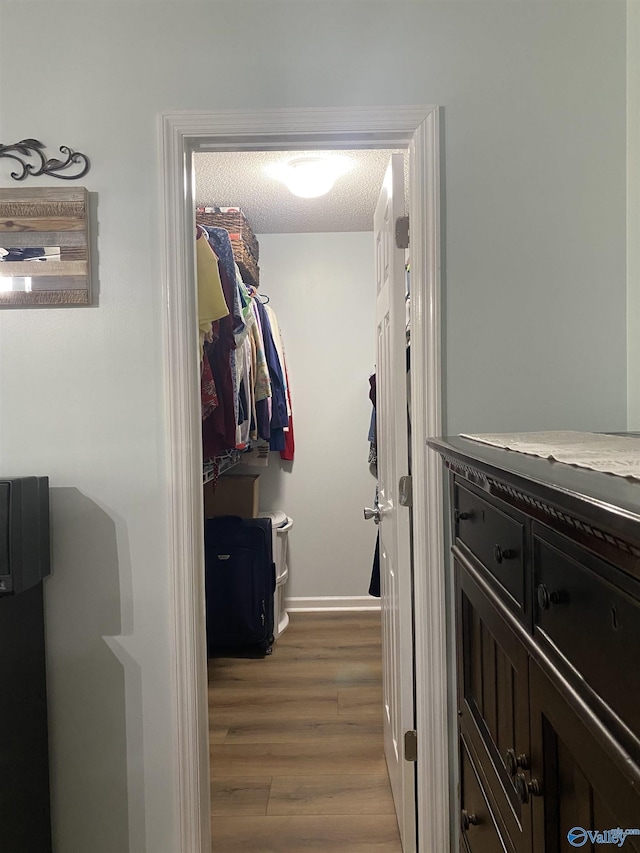 spacious closet featuring wood finished floors