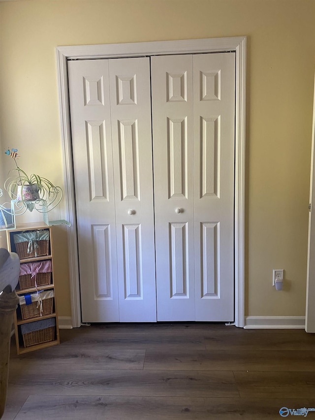 interior details with baseboards and wood finished floors