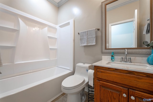 2115 James Dr, Southside, AL 35907 - bathroom featuring toilet, vanity, and shower / tub combination