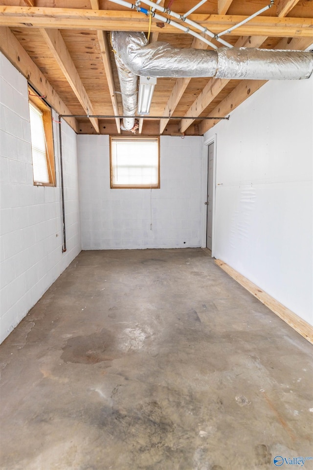 2115 James Dr, Southside, AL 35907 - basement featuring plenty of natural light and concrete block wall