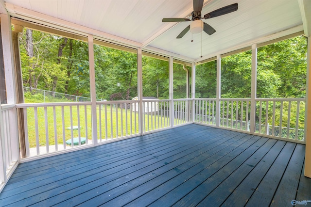 2115 James Dr, Southside, AL 35907 - deck featuring ceiling fan
