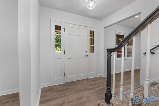 entrance foyer featuring hardwood / wood-style floors