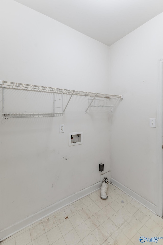 laundry area featuring washer hookup and electric dryer hookup