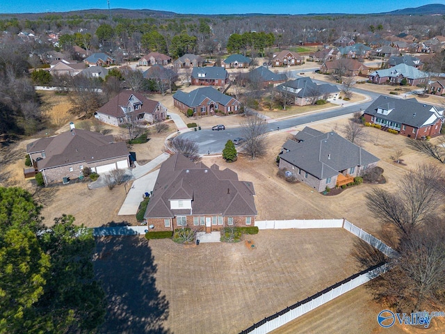 drone / aerial view with a residential view