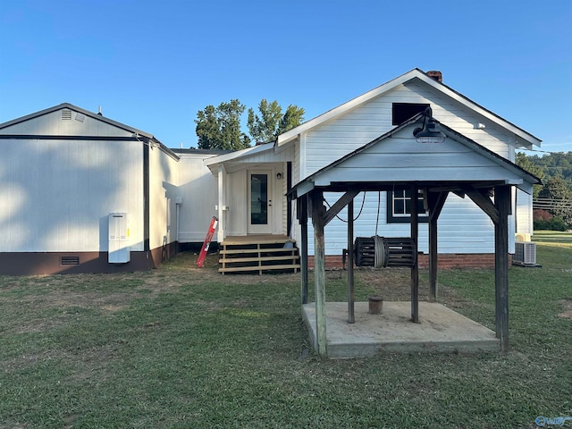 exterior space with a front lawn