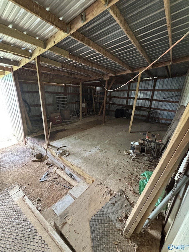 miscellaneous room featuring metal wall